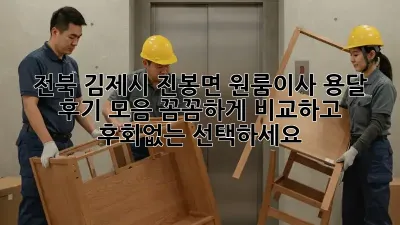 전북 김제시 진봉면 원룸이사 용달 후기 모음: 꼼꼼하게 비교하고 후회없는 선택하세요!