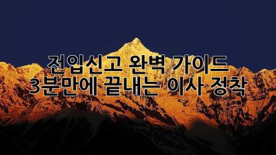 전입신고 완벽 가이드: 3분만에 끝내는 이사 정착!